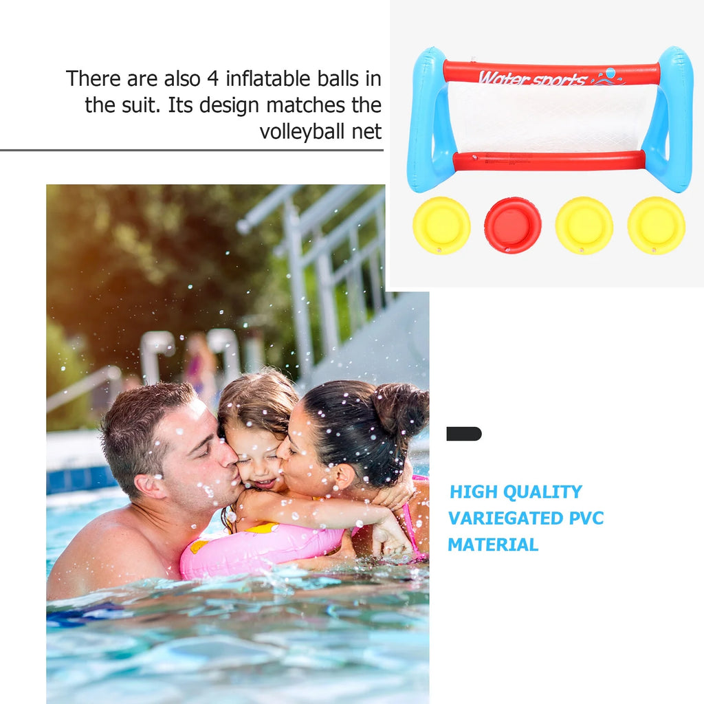 Inflatable Pool Float Set with Volleyball Net and Volleyballs T3465