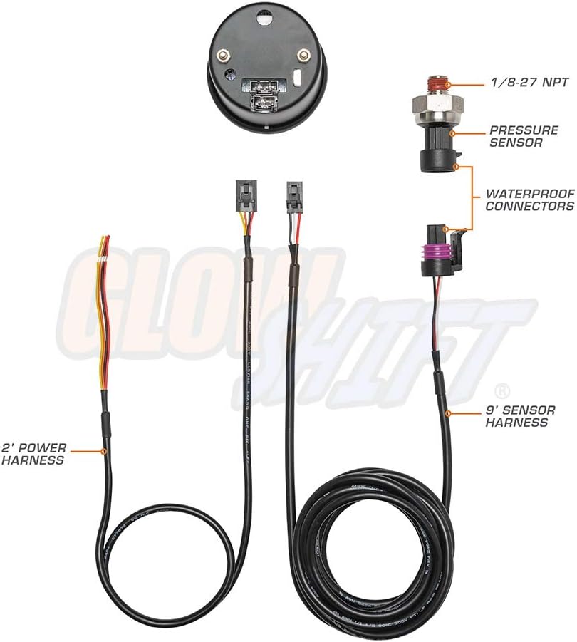 10 Color Digital Nitrous Pressure Gauge Kit with Electronic Sensor Q9179