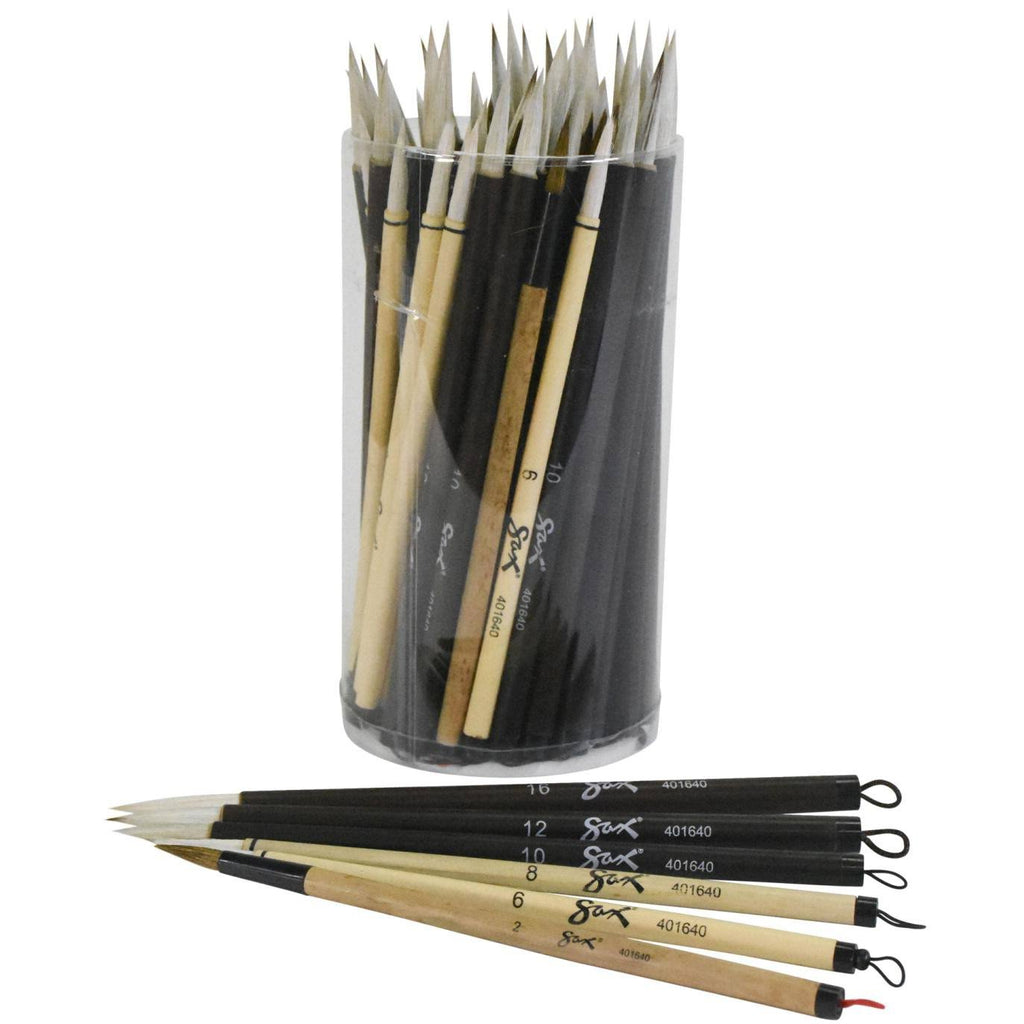 Assorted Trim Bamboo Handle Paint Brushes E55897