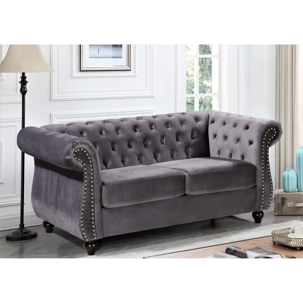Pink Chesterfield Loveseat F85723
