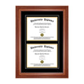 Double Diploma Frame with Walnut Frame K1064