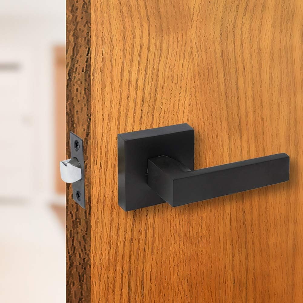 3 Pack Matte Black Door Lever Handles F125
