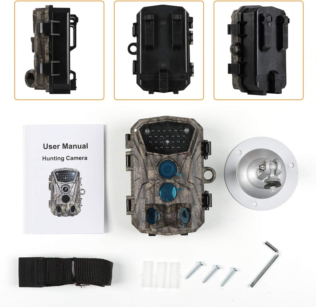 2 Pack 18MP 1080P Game Hunting Scouting Camera with 3 Infrared Sensors Motion Activated Night Vision 2.4" LCD N6121
