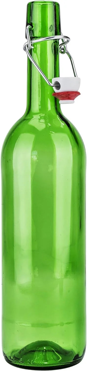 Green Glass Wine Bottle With Stopper J472
