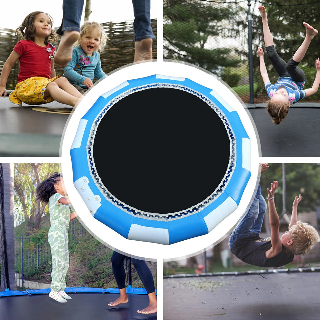17ft Inflatable Water Trampoline Blue and White PVC Tarpaulin Max Capacity 400kg/ 880lb U1940