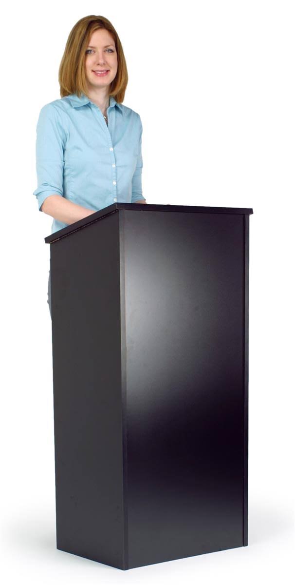 Black Floor-Standing Lectern with Shelf I116