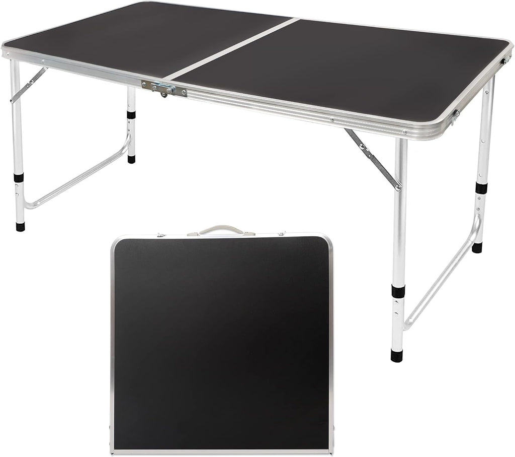 Black 4 Ft Aluminum Folding Camping Table O61710