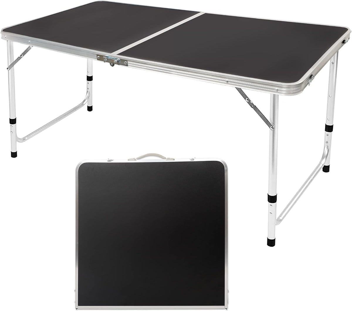 Black 4 Ft Aluminum Folding Camping Table O61710