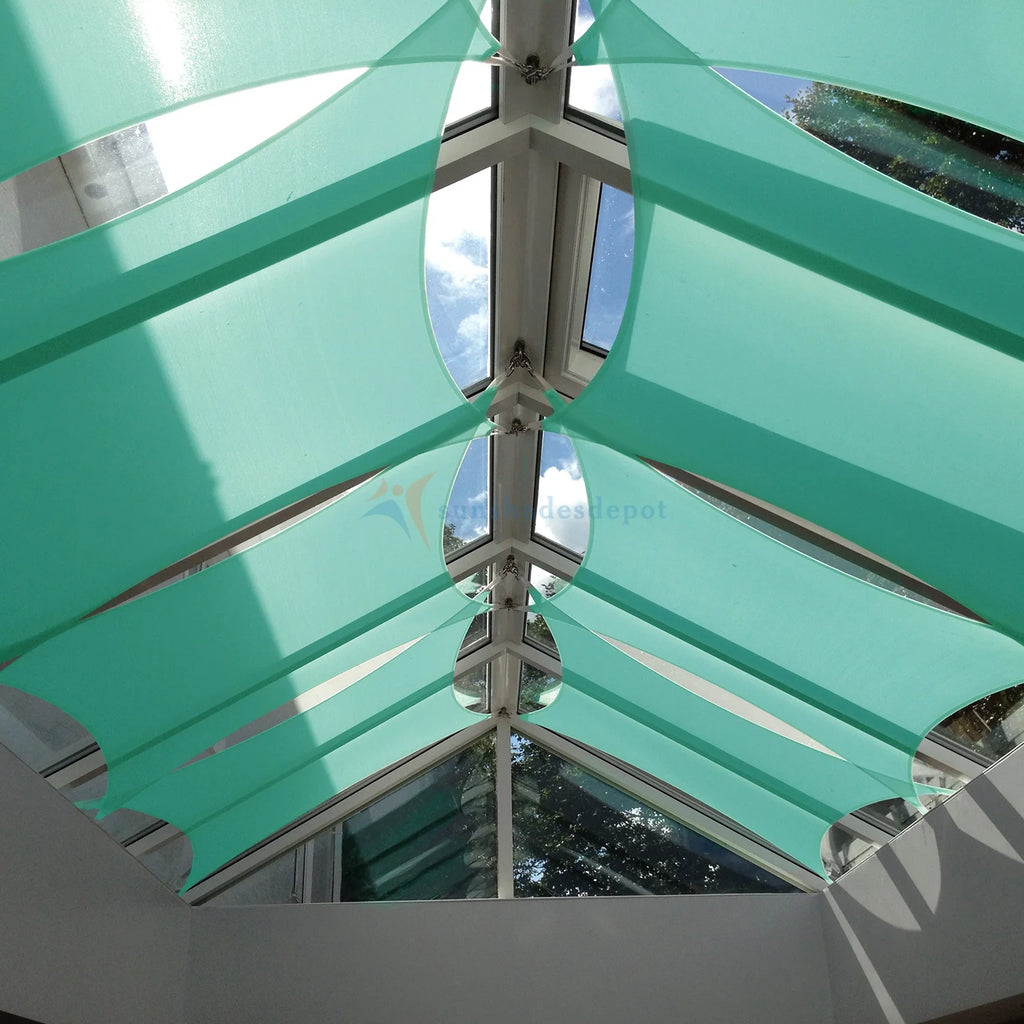 Turquoise Light Green Rectangle Sun Shade Sail Canopy Y60597