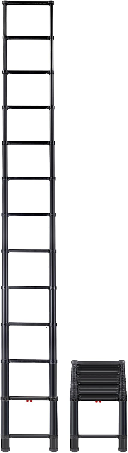Black Telescoping Extension Ladder 12.5 ft C321756