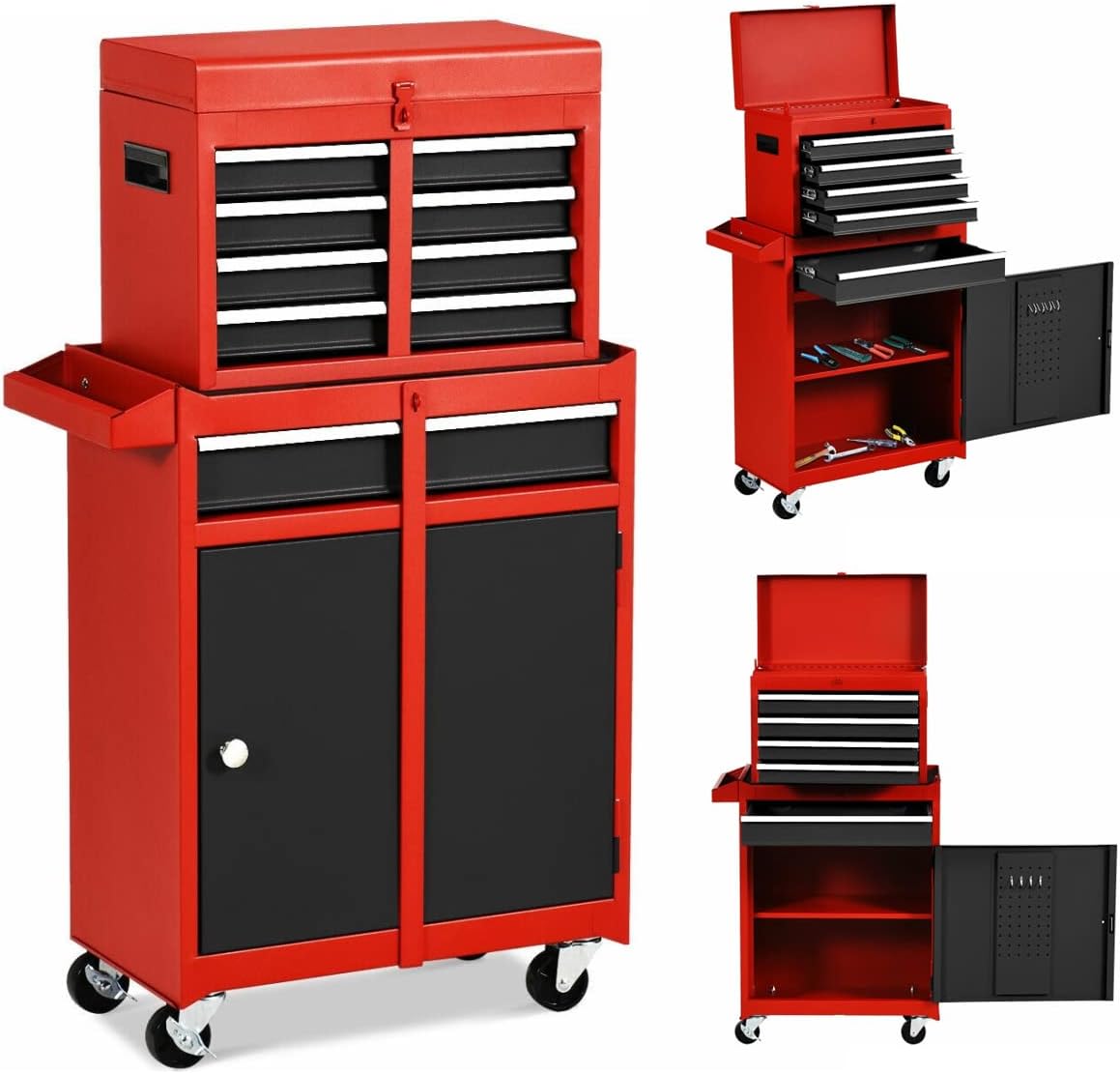 20-Inch Red Metal 5-Tray Cantilever Steel Tool Box T505