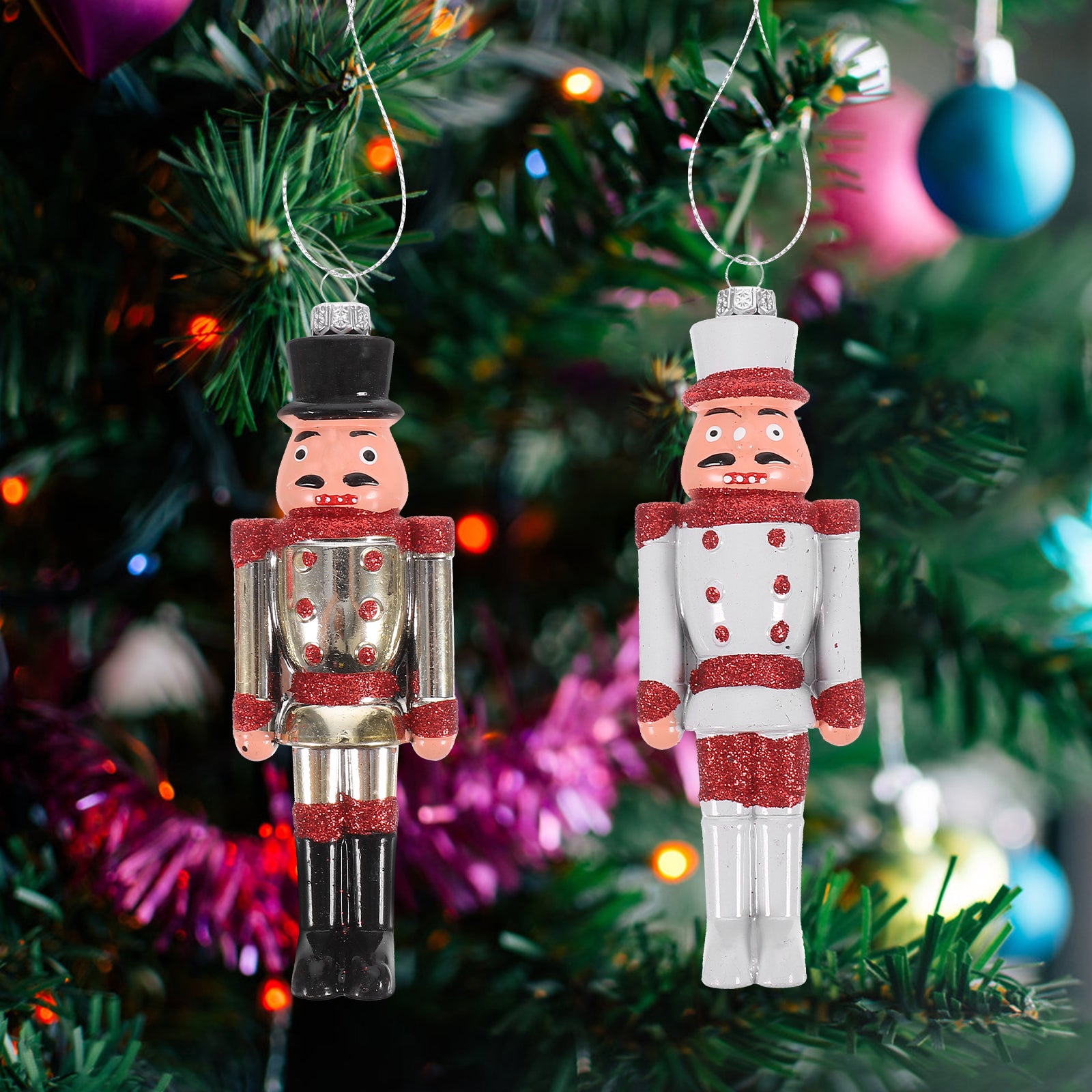 6Pcs Plastic Nutcracker Hanging Christmas Decoration W82512