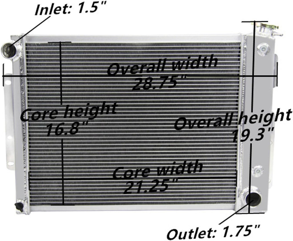 4 Row Aluminum Racing Radiator W18972