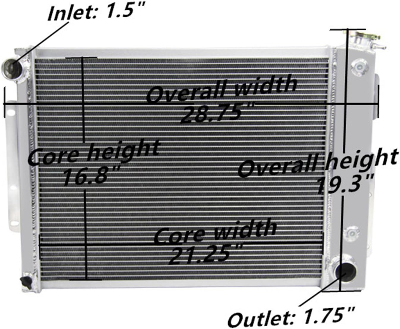 4 Row Aluminum Racing Radiator W18972