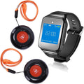Wireless Smart Call Button Nurse Calling Alert System with 1 Receiver Wrist Pager and 2 Portable SOS Call Buttons Q221056