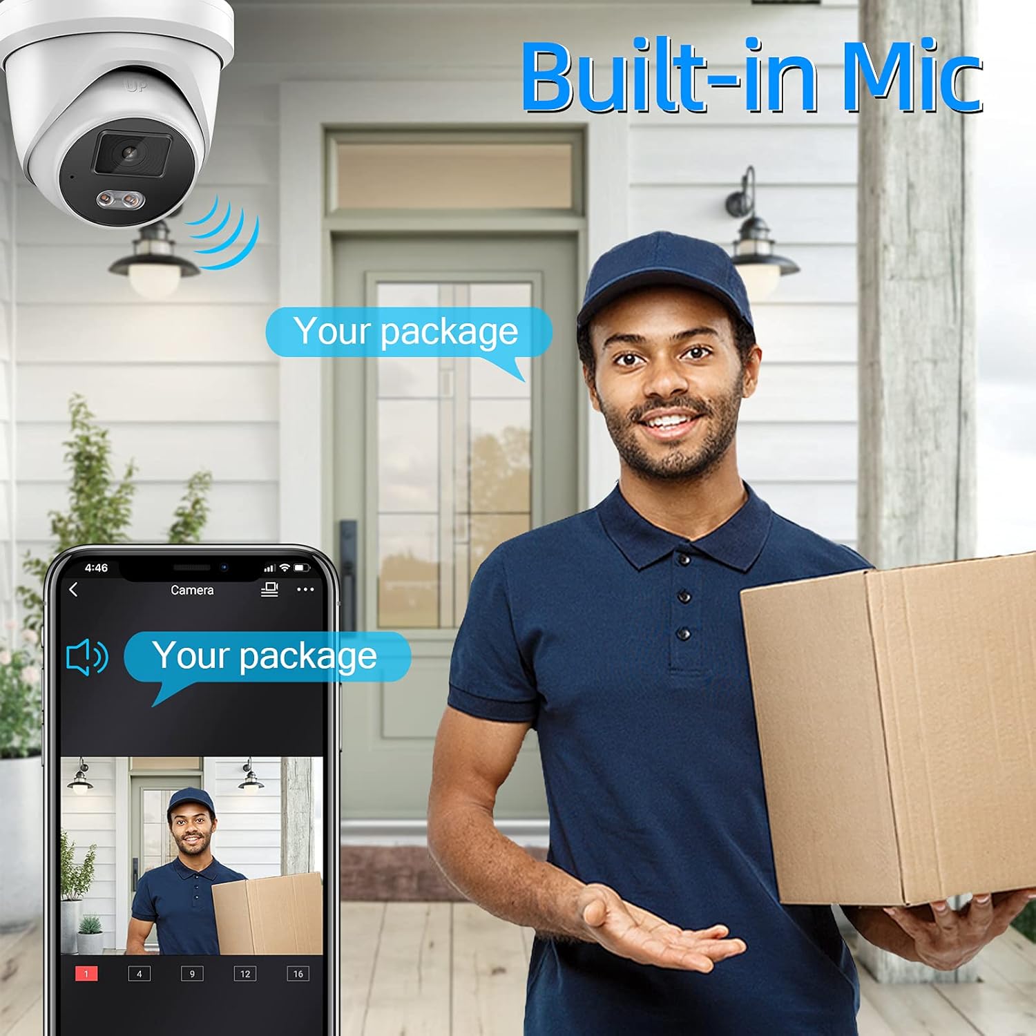 4MP Full-time Color Network Camera with Built-in Microphone and Micro SD Slot N354103