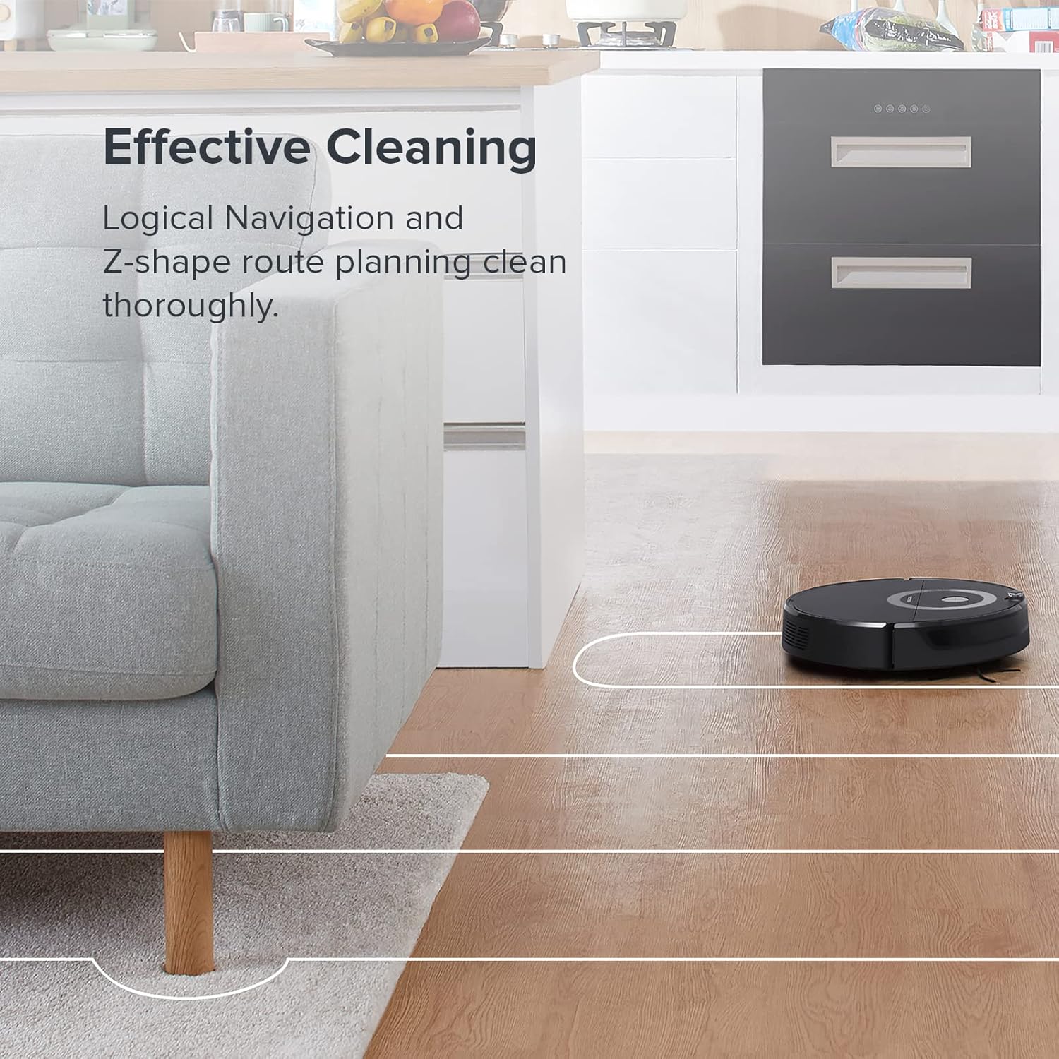 Robot Vacuum Cleaner with 2500Pa Strong Suction, 5200mAh Large Battery B16852