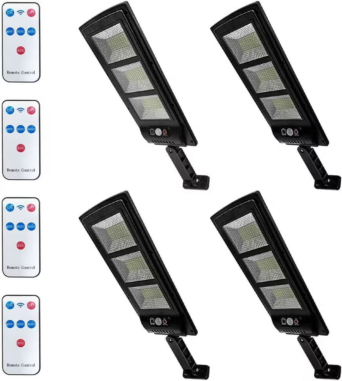4 Pack Solar Street Lights Outdoor 180 LED Motion Sensor Flood Light with 3 Lighting Modes A39087