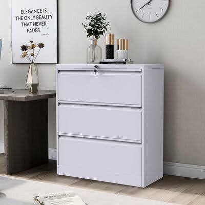 White 3-Drawer Vertical Filing Cabinet L57203