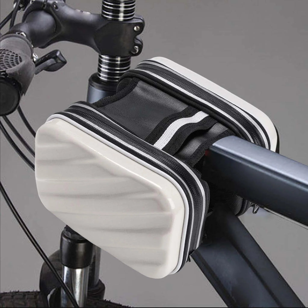 White Waterproof Bike Frame Front Bag Z454