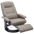 Grey Faux Leather Manual Swivel Recliner Chair with Footrest V943063