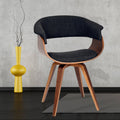 Charcoal Fabric and Walnut Wood Finish Chair B94823