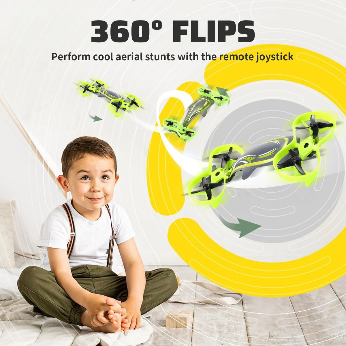 Mini 3 in 1 Remote Control Drone, 360 Degrees Flip, Green N32418