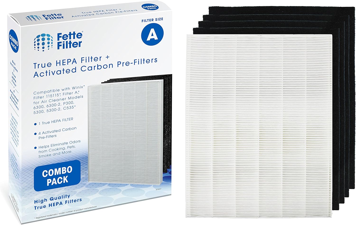 1 True HEPA Filter + 4 Carbon Replacement Filters Pack of 2 J14514