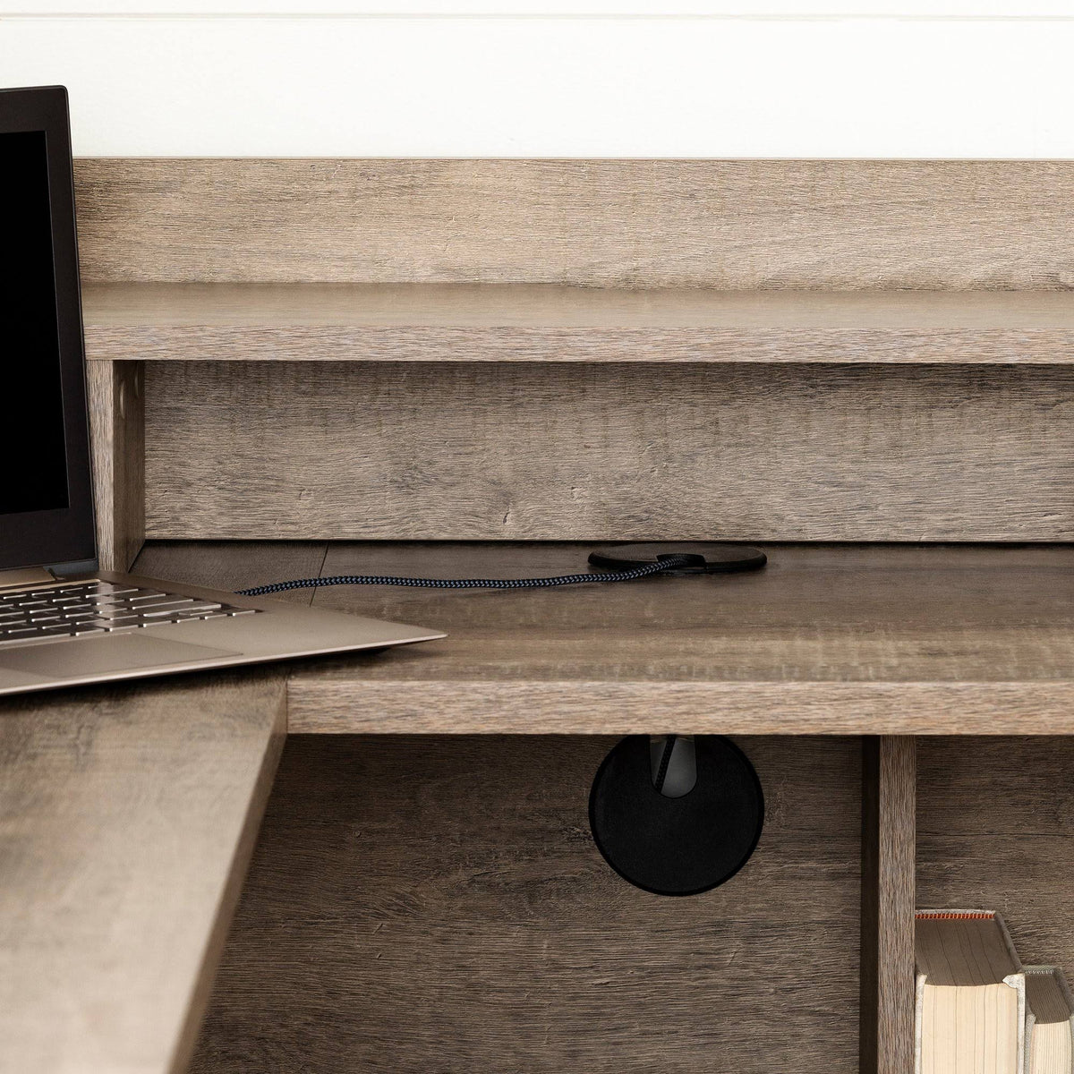 Weathered Oak L-Shaped Desk N31124