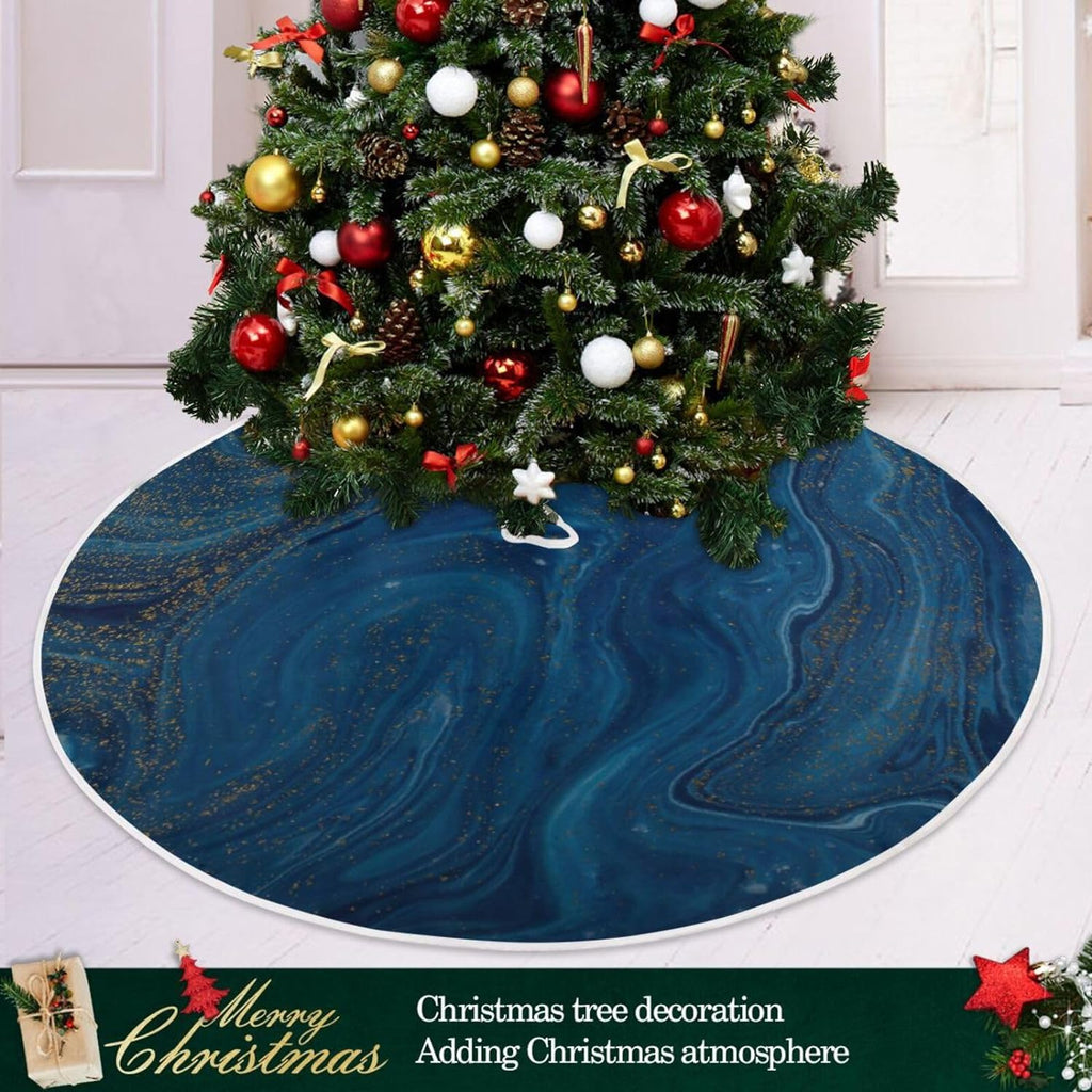 Blue Marble Pattern Christmas Tree Skirt X814087