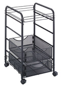Black Mesh Open File with Drawers N52963