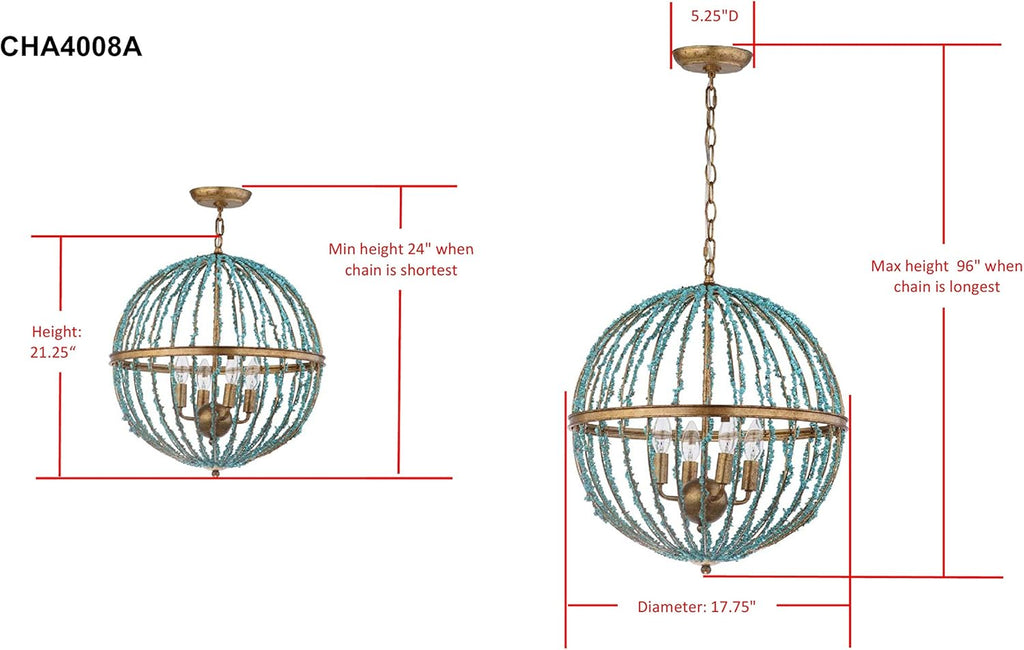Blue Chandelier T7505