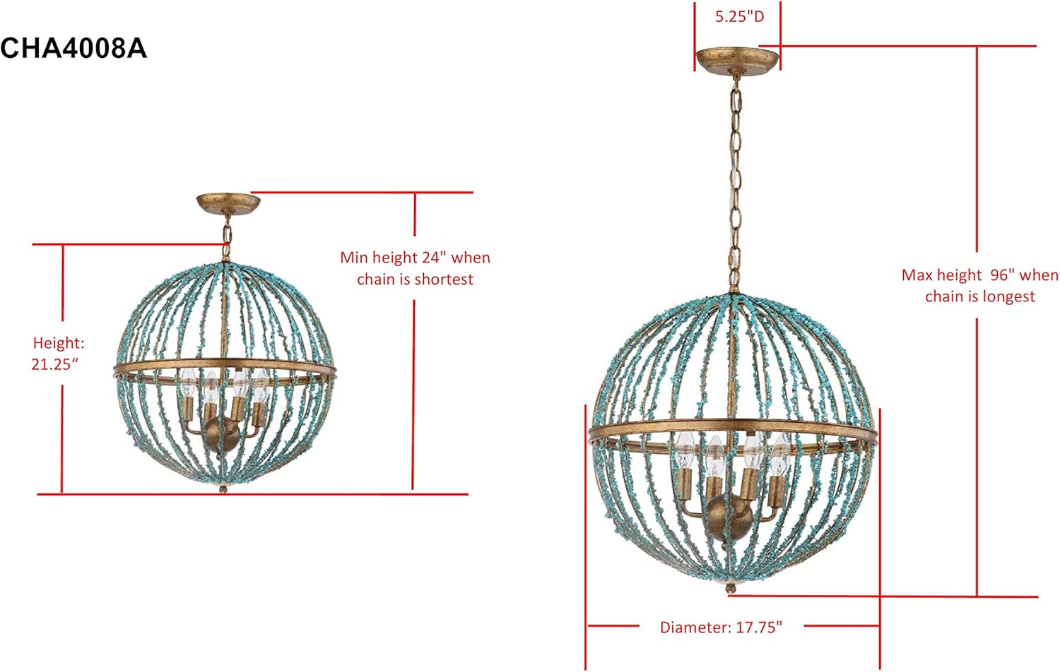 Blue Chandelier T7505