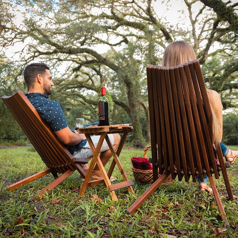 Folding Acacia Wood Outdoor Lounge Chair X244914