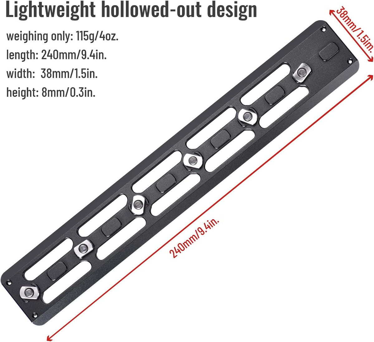 9.45 inch M-Lok Arca Rail Mount Adapter Pack of 2 L85526