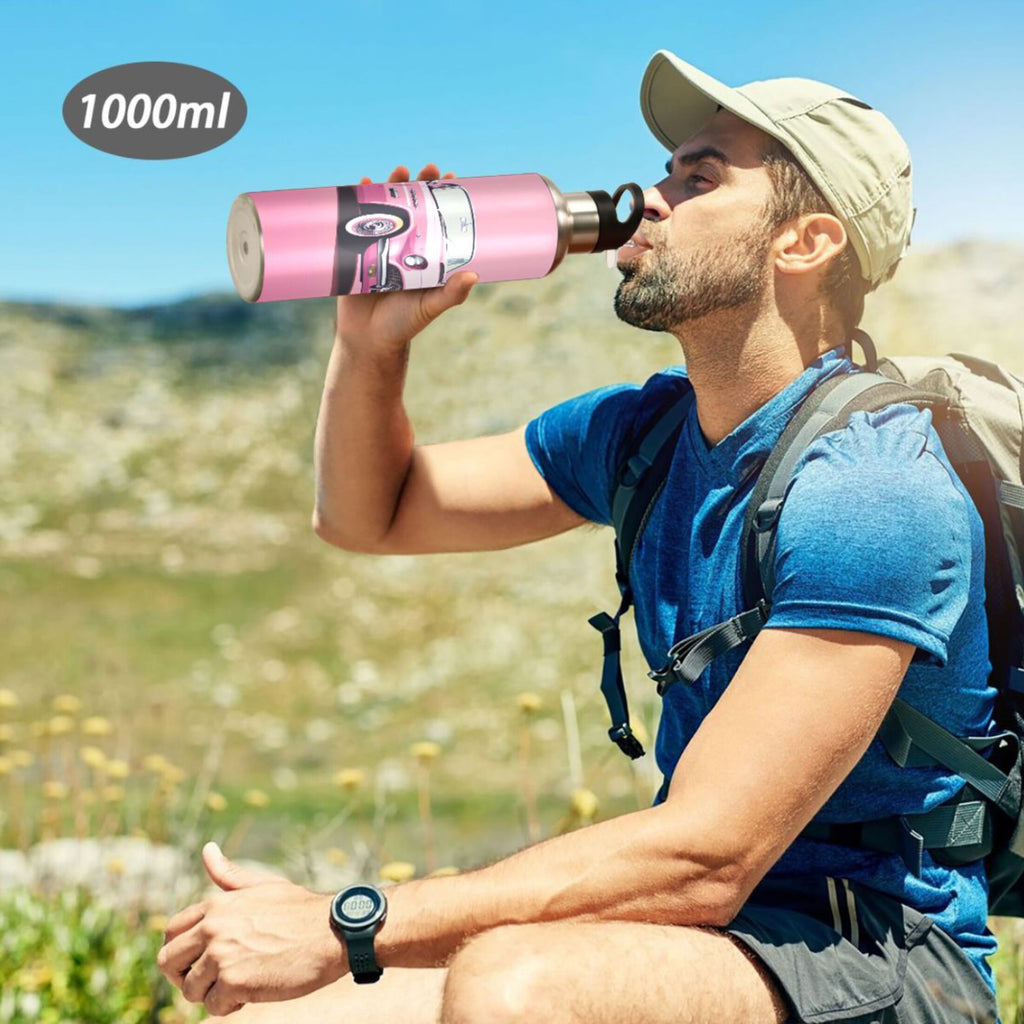 Pink Insulated Stainless Steel Water Bottle with Straw Lid 20 oz X740582