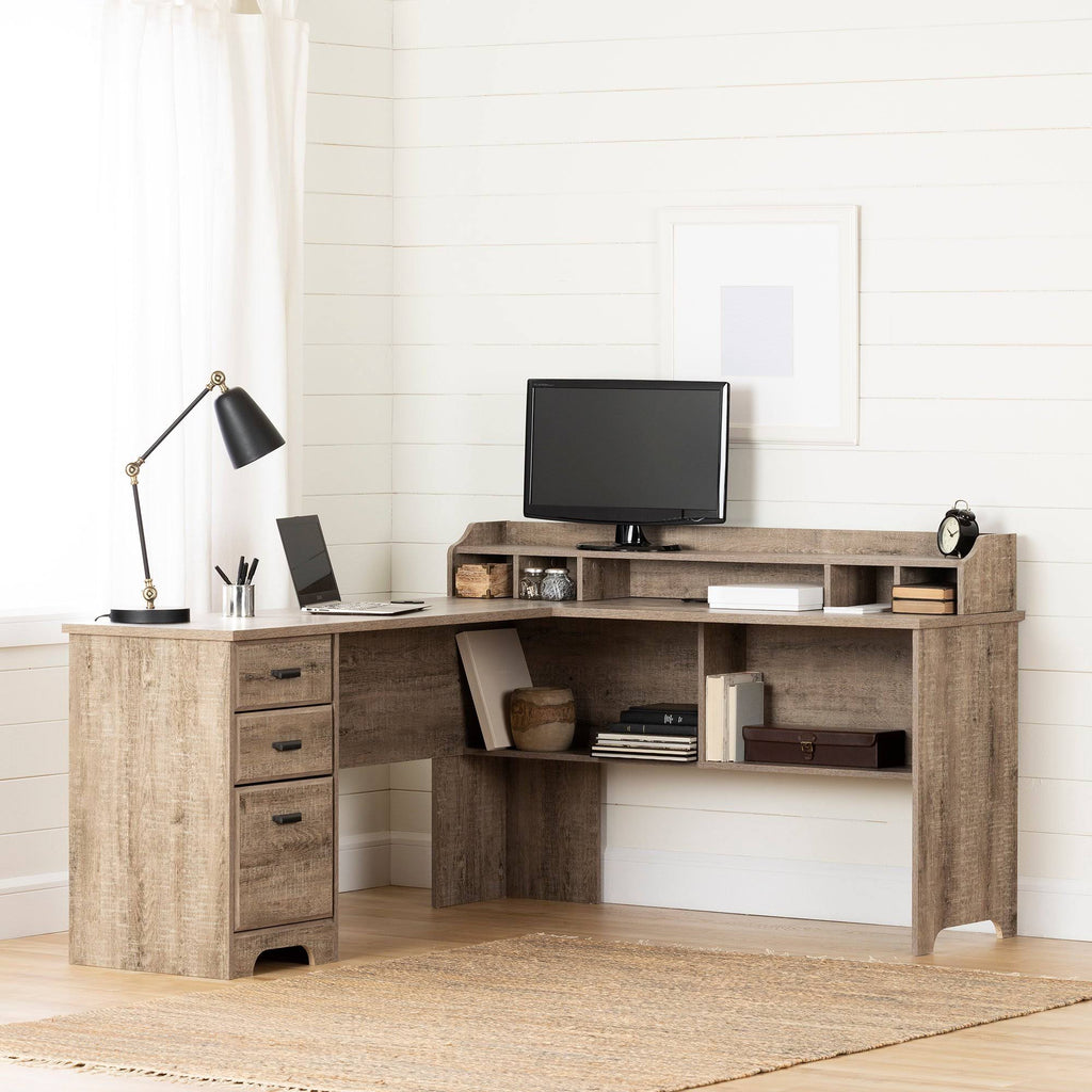 Weathered Oak L-Shaped Desk N31124