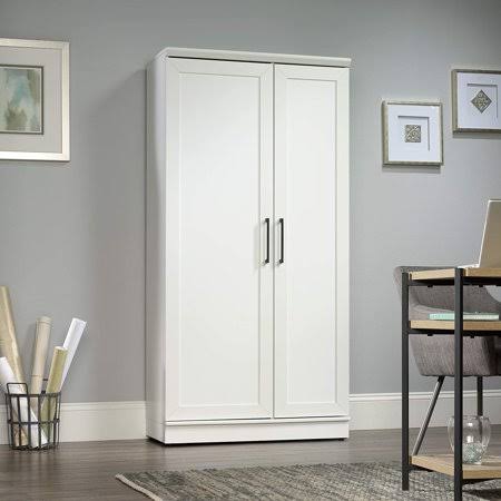Soft White 2-Door Wood Storage Cabinet P774