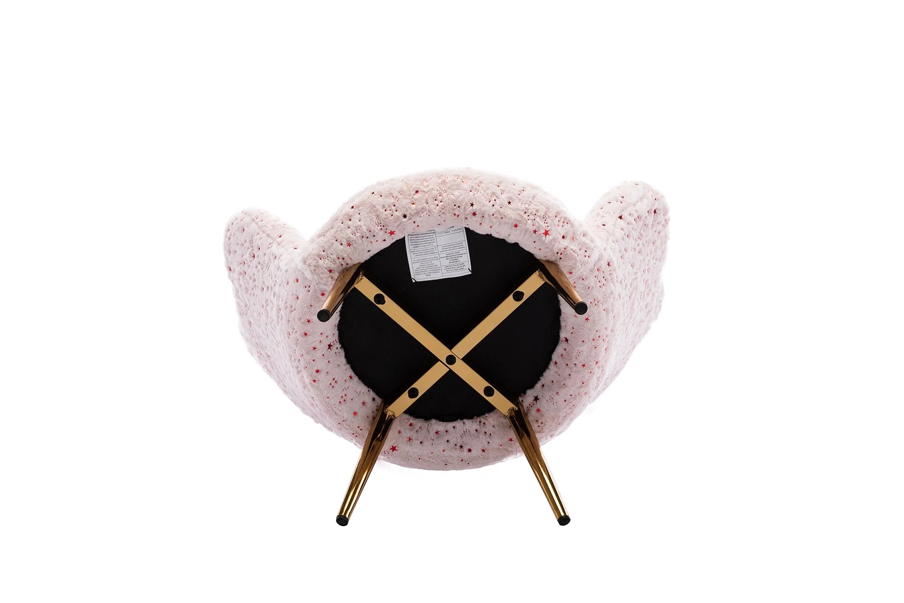 Pink Faux Fur Kids Sofa Chair with Gold Legs H11056