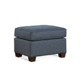 Blue and Gray and Beige Stripe Rectangle Ottoman K6687