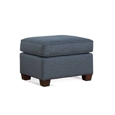 Blue and Gray and Beige Stripe Rectangle Ottoman K6687