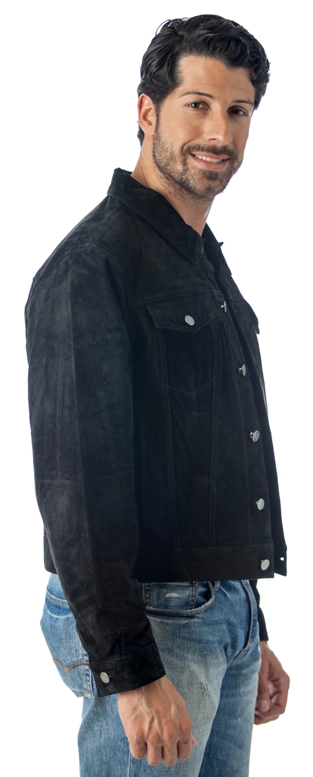 Suede Leather Shirt Jacket (2XL, CAMEL) Y325