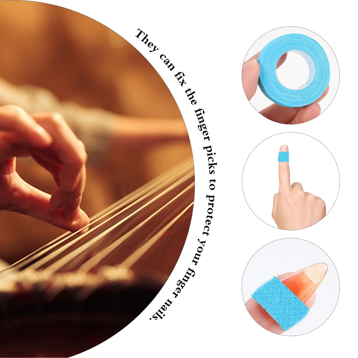 10 Rolls Self-adhesive Guitar Finger Tapes Z1279