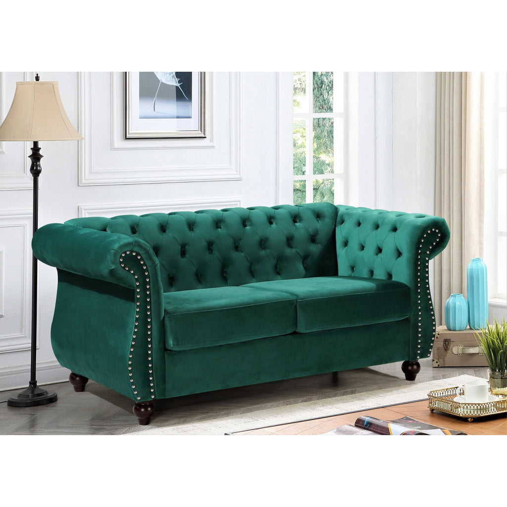 Pink Chesterfield Loveseat F85723