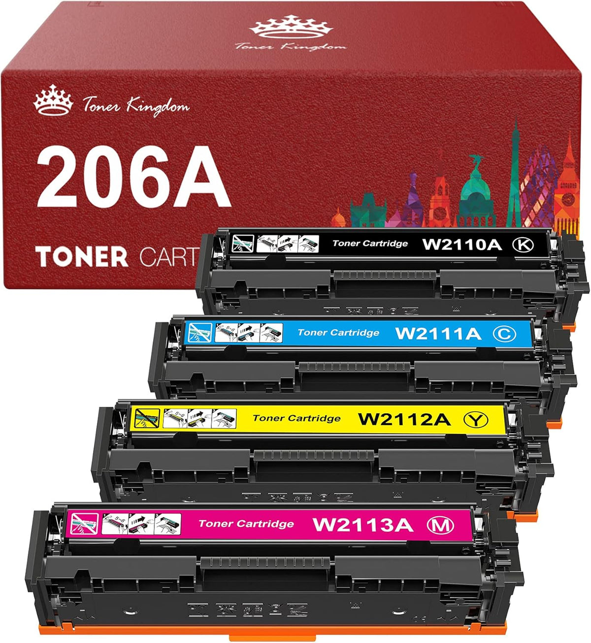 Compatible Toner Cartridge 4-Pack for HP 206A 206X W2110A W2110X M72517