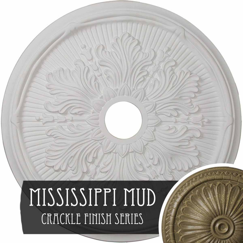 23 3/4x22OD x 3 5/8x22ID x 1 7/8x22P Hand-Painted Ceiling Medallion Q1749