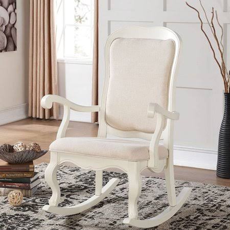 Rocking Chair in Fabric & Antique White F1284