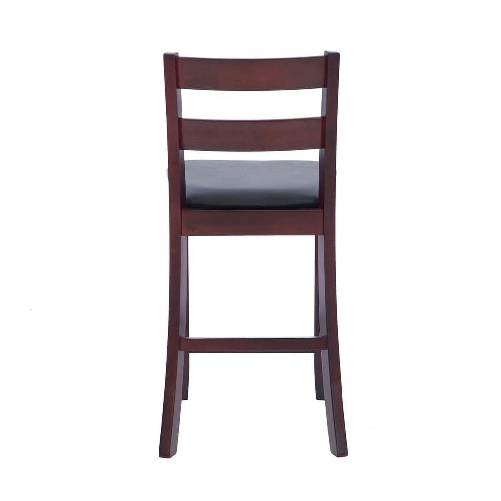 Dark Merlot Wood & Faux Leather Counter Stool O23146