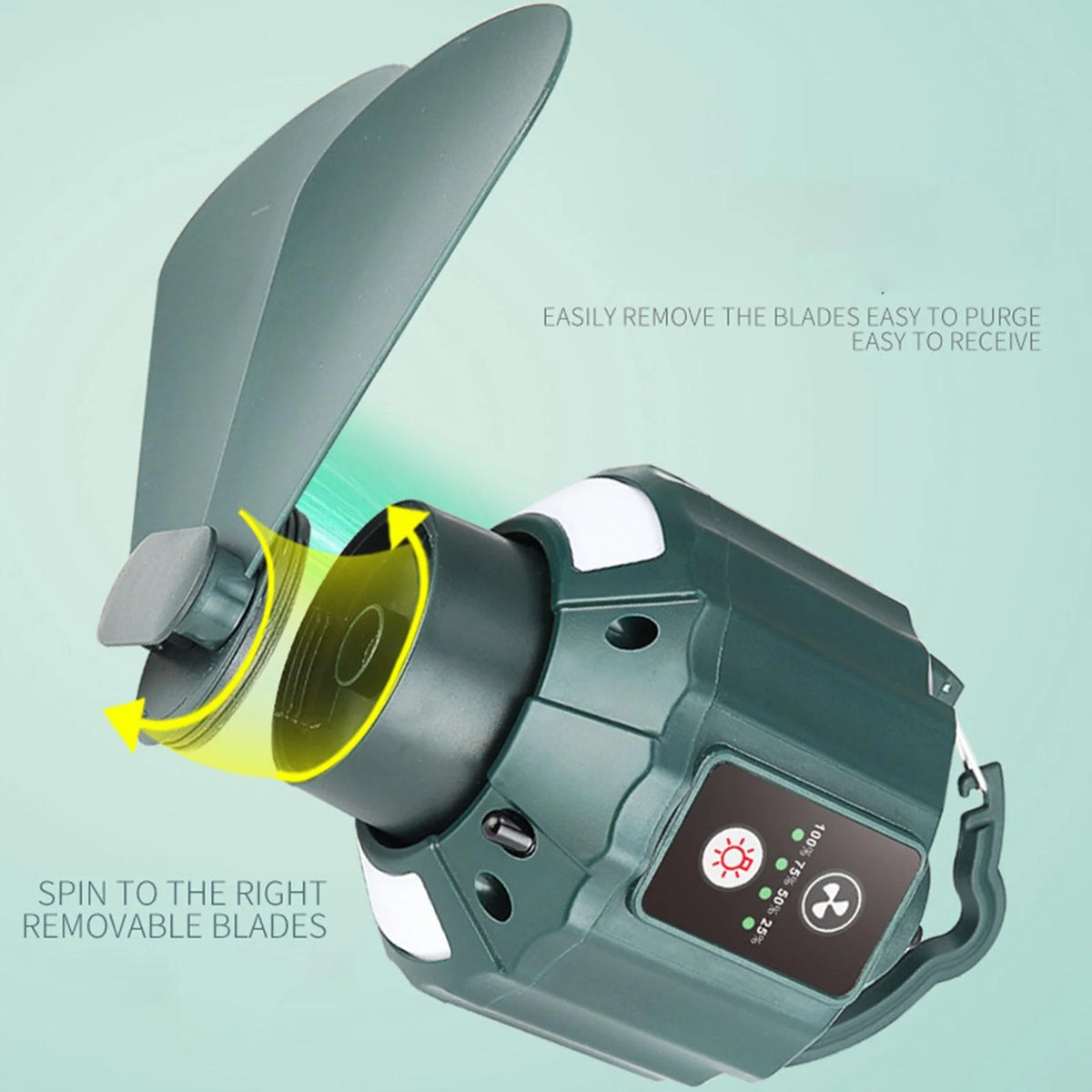 Camping Fan with LED Lantern, USB Port, Remote Control, 3 Speeds E750825