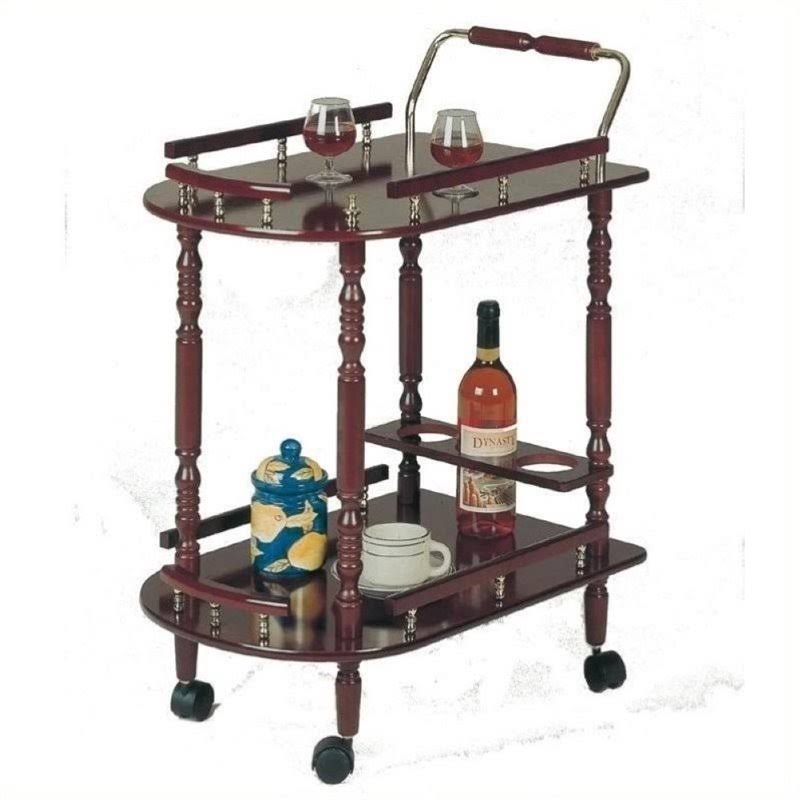 Merlot and Brass Serving Cart C807112